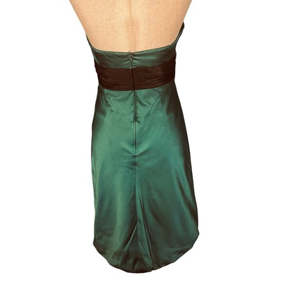 Kay Unger Silk Strapless Bubble Hem Cocktail Dress Green Size 6 - Picture 5 of 6
